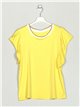 Camiseta manga volantes amarillo