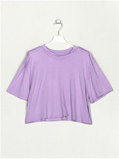 Cropped flowing t-shirt lila