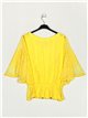 Tulle sleeve lace blouse amarillo