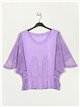 Tulle sleeve lace blouse lila