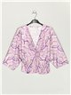 Flowing blouse with knots lila