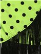 Minifalda lunares flecos verde-fluor