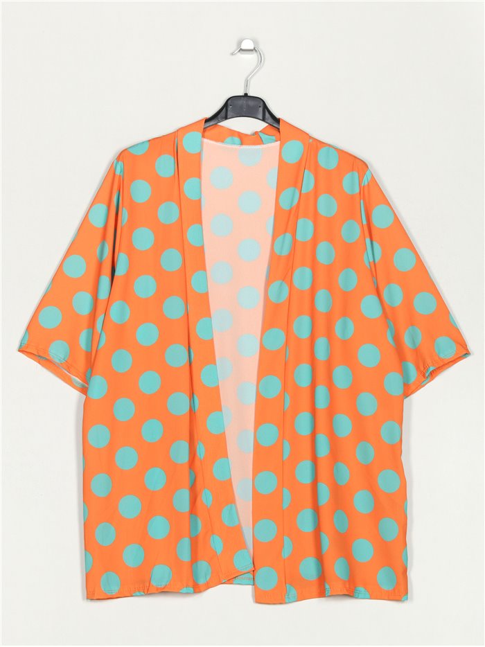 Kimono lunares amplio naranja