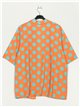 Oversized polka dot kimono naranja