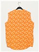 Plus size floral blouse naranja