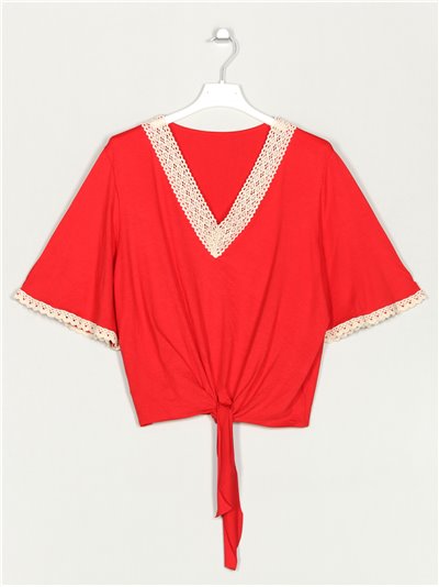 Top with knots rojo