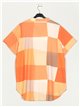Plus size checked blouse naranja