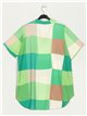 Plus size checked blouse verde-hierba