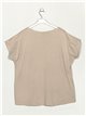 Oversized linen effect blouse beis