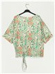 Flowing floral print blouse verde