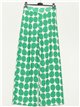 High waist polka dot wide-leg trousers verde-hierba