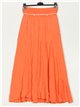 Flowing skirt with lace naranja