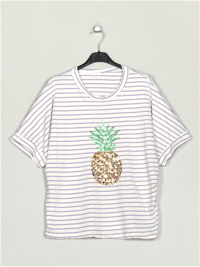 Pineapple t-shirt lila