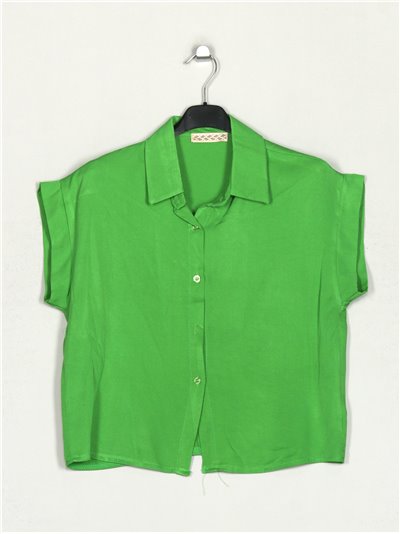 Camisa cropped verde-hierba