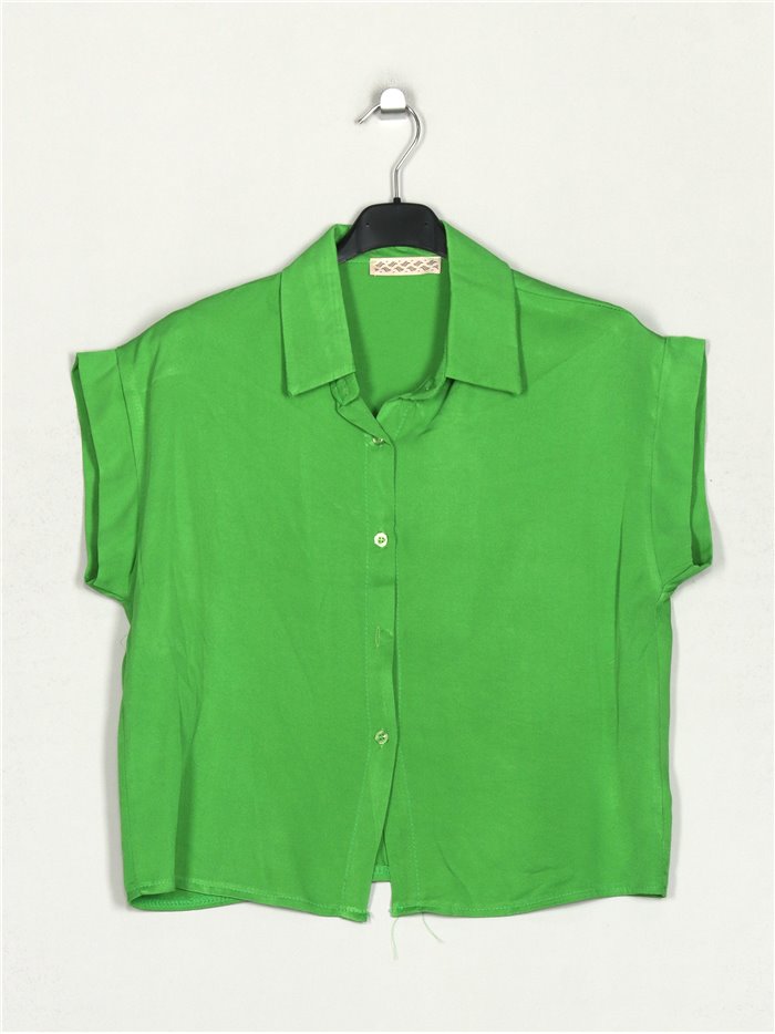 Camisa cropped verde-hierba