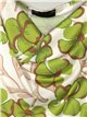 Blusa flores cuello drapeado verde-manzana