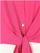 Cropped shirt with knots fucsia