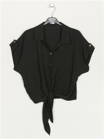 Cropped shirt with knots negro