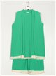 Oversized waistcoat + Palazzo trousers verde-hierba