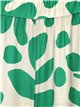 Printed flowing trousers verde-hierba