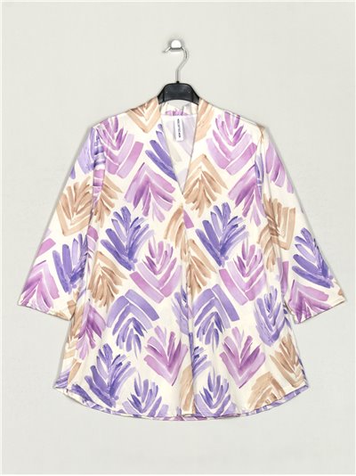 Flowing printed blouse multi-lila