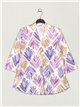 Flowing printed blouse multi-lila