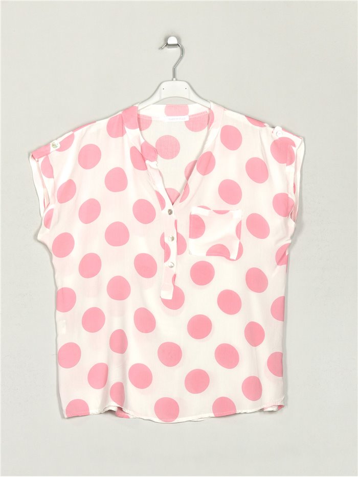 Polka dot blouse rosa