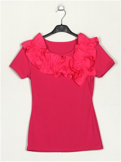 Top with ruffles fucsia