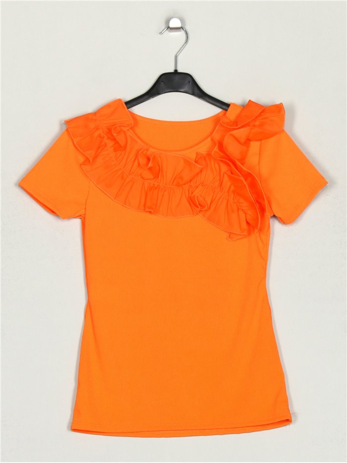 Camiseta volantes naranja