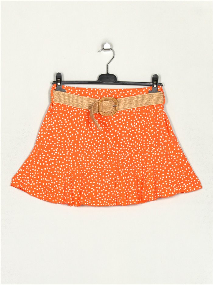 Short falda lunares naranja