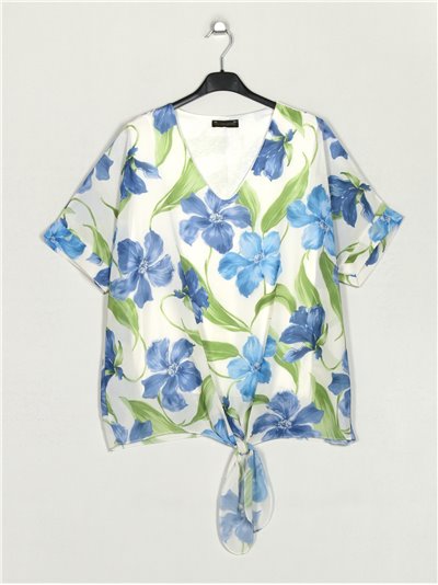Floral blouse with knots azulon