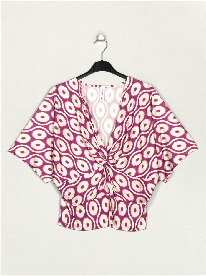 Flowing blouse with knots buganvilla
