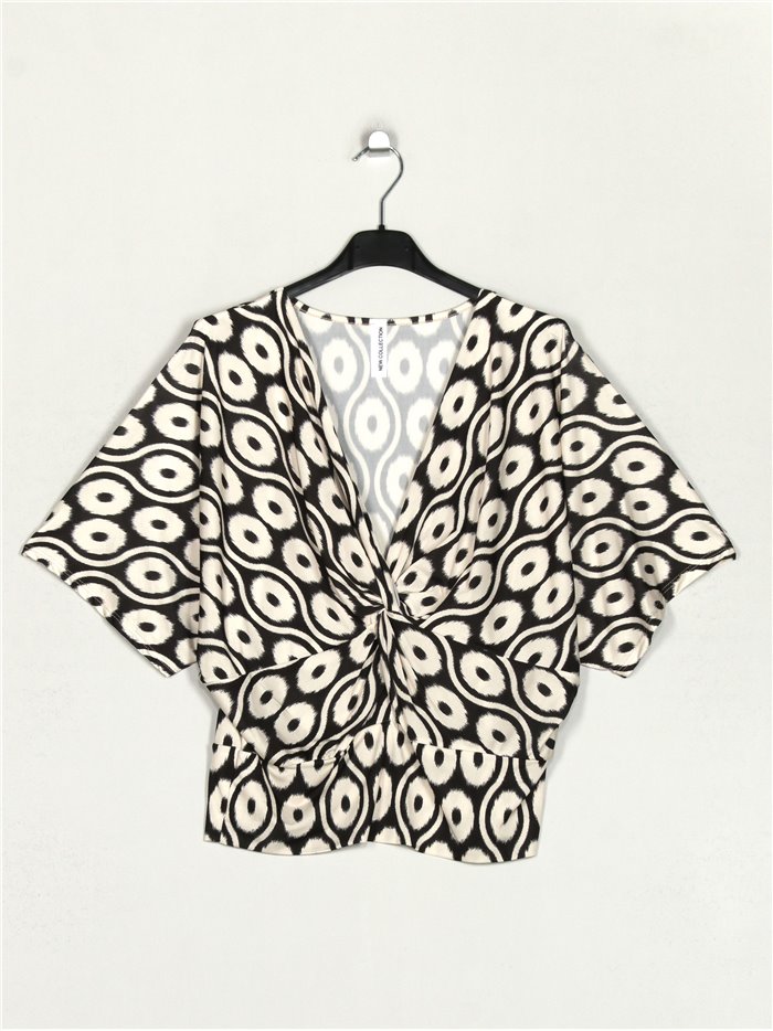 Flowing blouse with knots negro