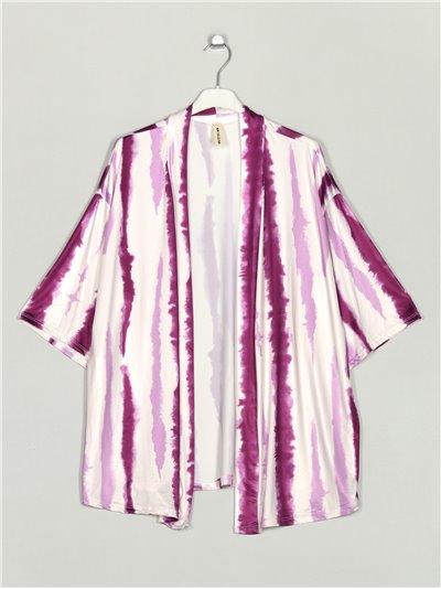 Oversized tie-dye kimono buganvilla