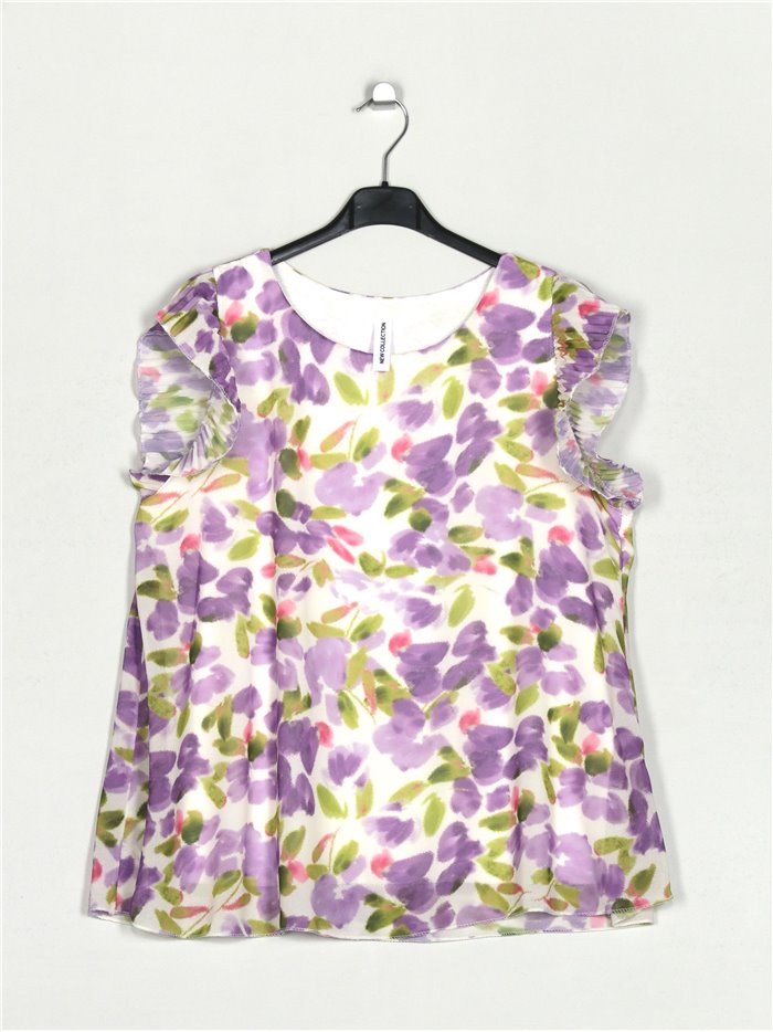 Printed blouse lila