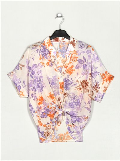 Floral shirt lila