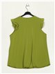 Flowing blouse with ruffles verde-manzana