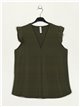 Flowing blouse with ruffles verde-militar