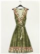 Printed dress with tassels verde-militar