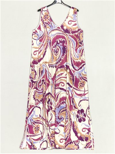 Printed maxi dress buganvilla