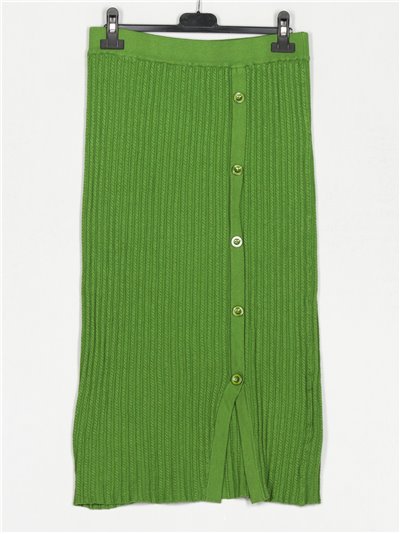 Knit skirt with buttons verde