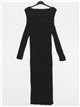 Ribbed knit dress negro