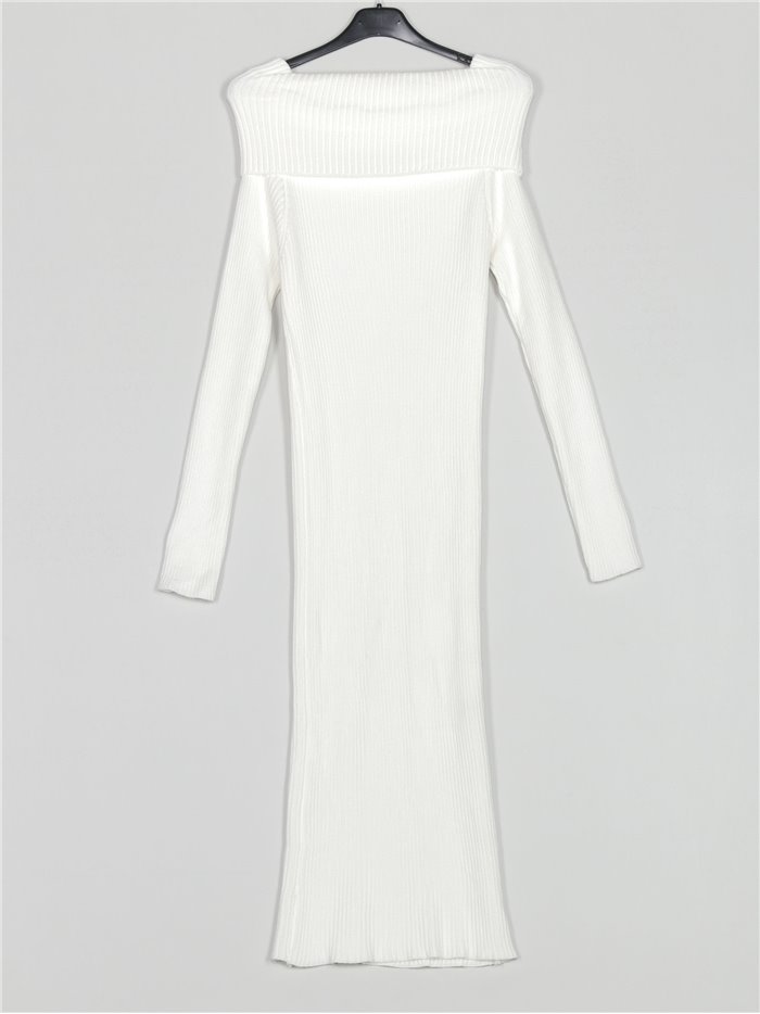 Ribbed knit dress blanco