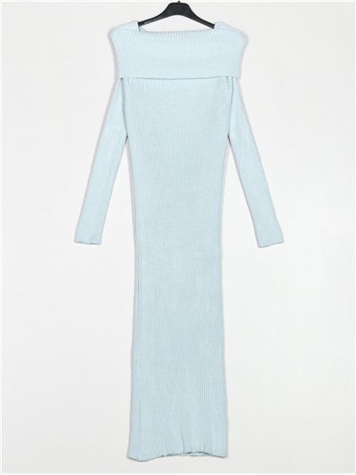 Ribbed knit dress azul-claro