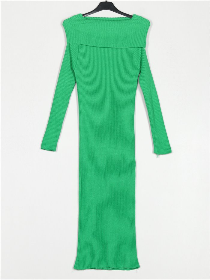 Ribbed knit dress verde-hierba