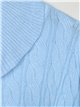 Jersey estructura trenzas cuello vuelto azul-claro