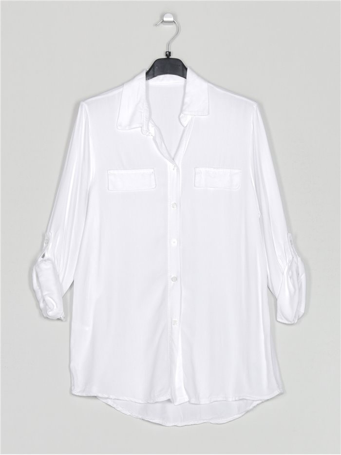 Shirt with buttons blanco