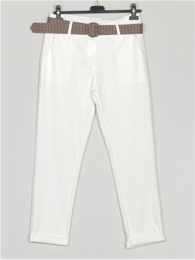 Belted trousers blanco