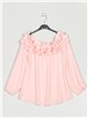 Blouse with ruffles rosa