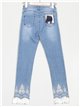 High waist die-cut embroidered jeans azul (S-XXL)
